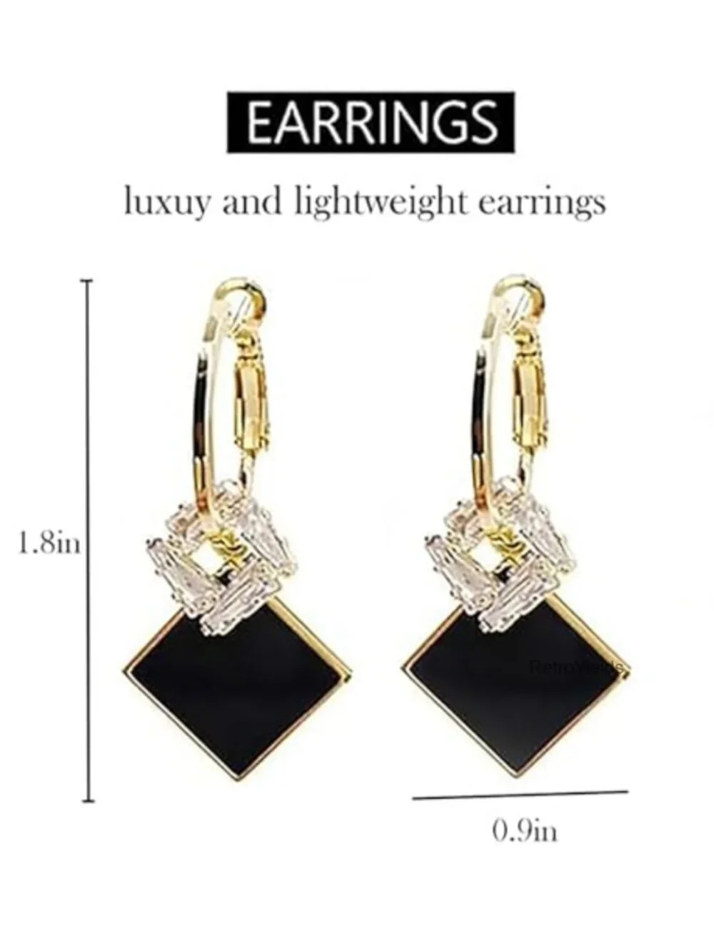Gold Plated Geometric Drop Earrings Hypoallergenic Handmade Dangle Jewelry for